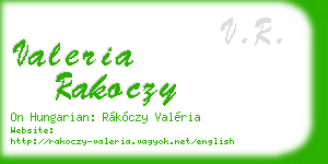 valeria rakoczy business card