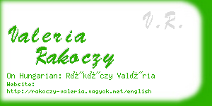 valeria rakoczy business card